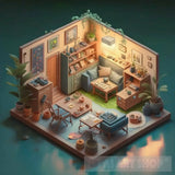 Isometric Art House Deream 3D Ai Artwork