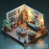 Isometric Art House Deream 3D Ai Artwork
