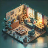 Isometric Art House Deream 3D Ai Artwork