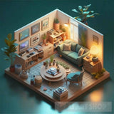 Isometric Art House Deream 3D Ai Artwork