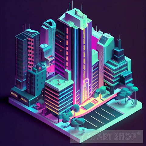 Isometric City 001 Architecture Ai Art