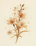Vintage Pressed Flowers with Gold Foil Accents in Blush Pink & Cream