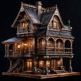 House in watercolor painting art