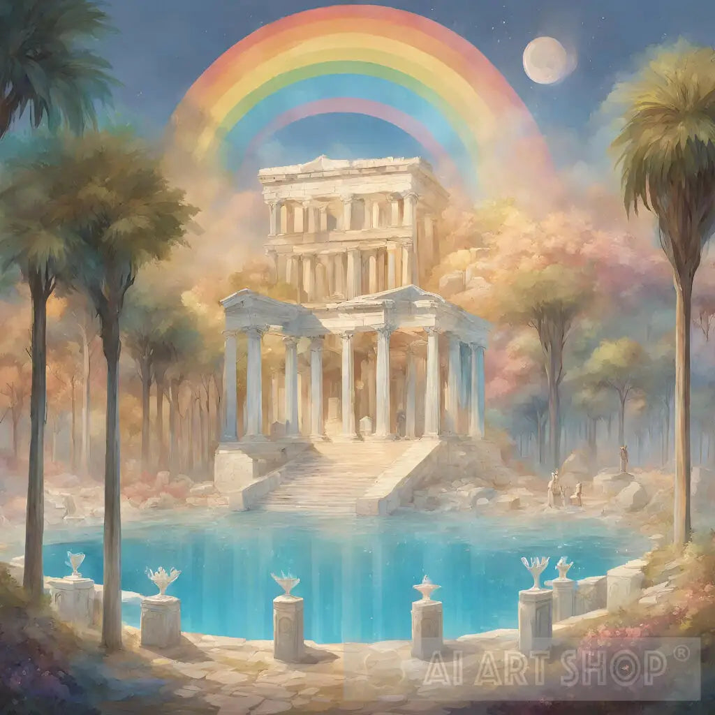 Buy “Jacuzzi & Rainbow” AI art for sale