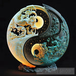 Jade And Ivory Glass Yin Yang Sculpture Modern Ai Art