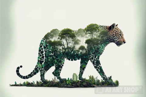 Jaguar Shaped Forrest 2 Animal Ai Art