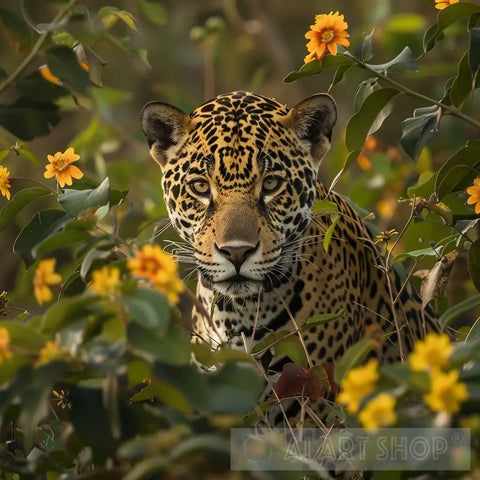 Jaguars Yellow Blossom Animal Ai Art