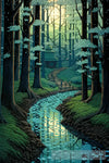 Japanese Forest Abstract Ai Art