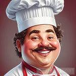 Jovial Chef Caricature Pop Ai Art