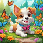 ’Joyful Canine: A Vibrant Scene Of Nature’s Delight’ Animal Ai Art