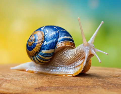 The snail with a beautiful shell