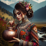 Traditional Elegance: Serene Beauty With Water Pot