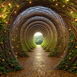 a-natural-infinity-tunnel-with-a-leafs-and-flylght