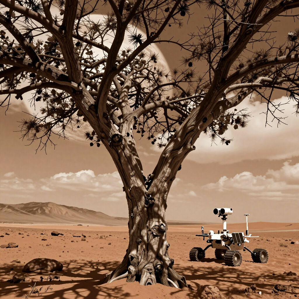Mars Rover and Ancient Tree