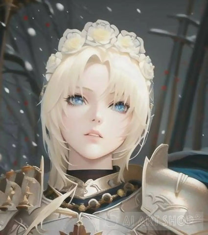 Knight Of Flowers Portrait Ai Art