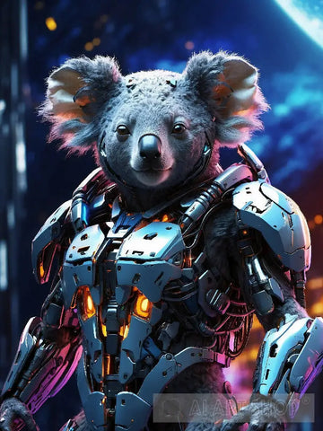 Koala In Cyborg Body #1 Ai Artwork