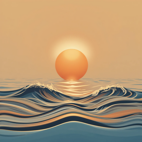 Sunset Reflections: A Minimalist Ocean Scene