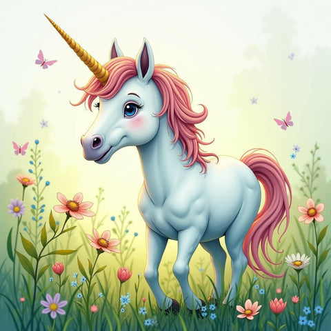 Mystical Unicorn in Enchanted Meadow