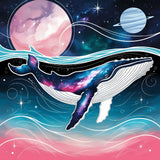 Cosmic Whale: Abstract Art in a Galactic Ocean