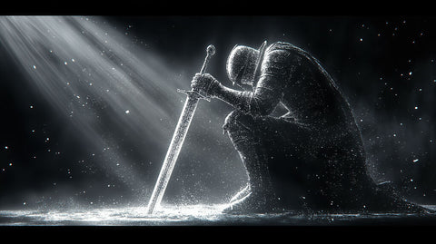 Knight in prayer