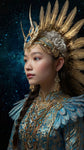 Mythical Majesty: Portrait of Deities in Shimmering Costumes