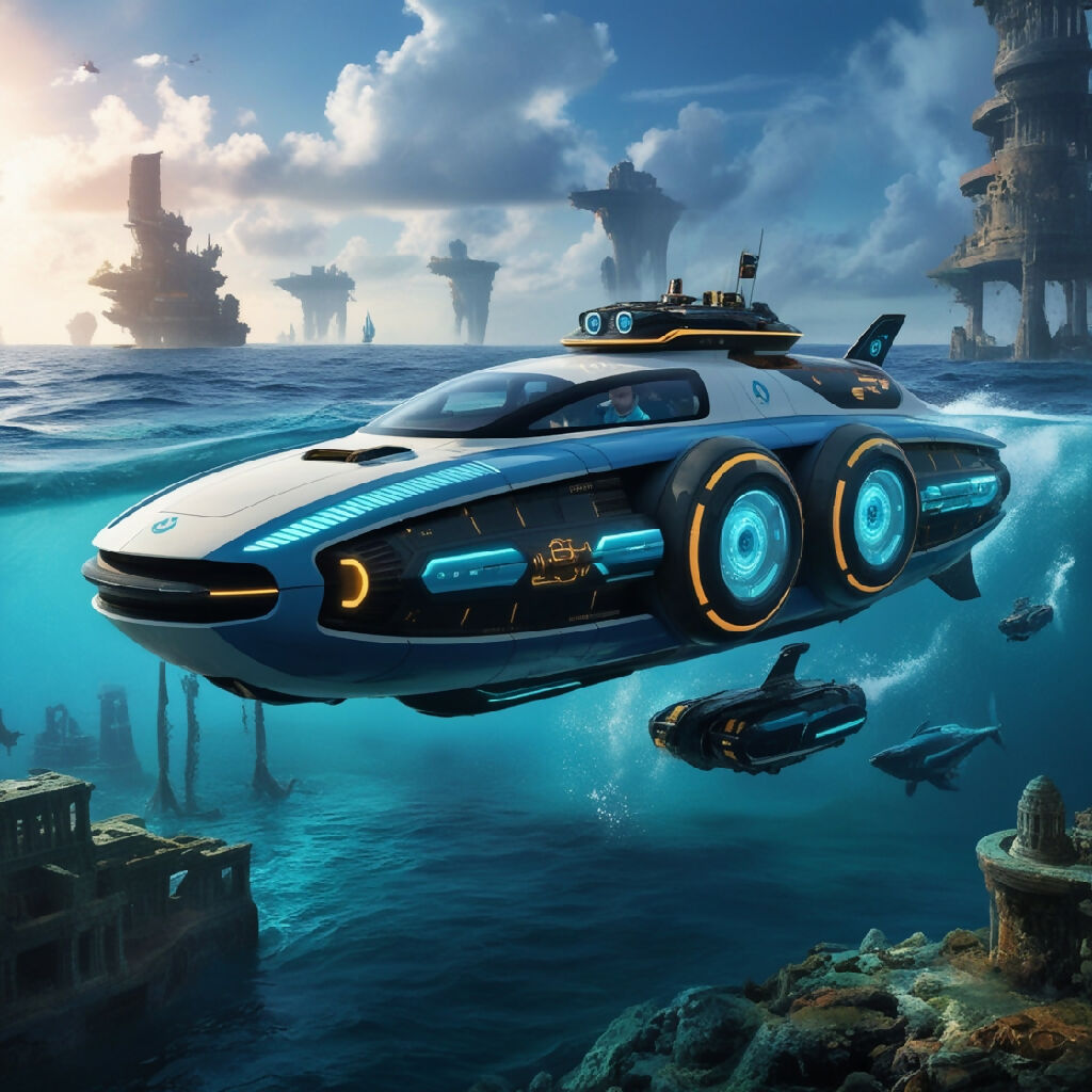 Sci Fi Water Vehicle Ai Technology Floating Cities Underwater Ex 0793