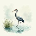 Graceful Crane in Tranquil Pond