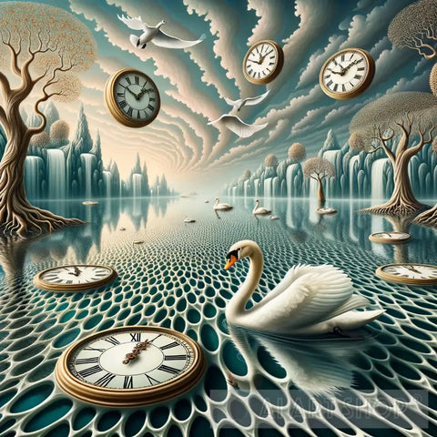 Lace Lake Tranquility Surrealism Ai Art