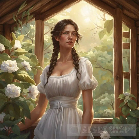 Lady In White Ai Artwork