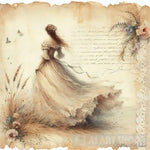 Lady On Tea Stained Paper 2 Ai Artwork