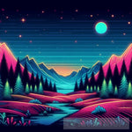 Landscape In Neon Tyle Modern Ai Art