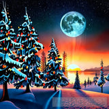 Landscape Moon Planet Sky Northern Lights Stars Universe Ai Art