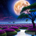 Landscape Moon Planet Sky Northern Lights Stars Universe Ai Art