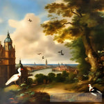 Landscape Of Antwerp With Birds Ai Painting