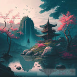 Landscape Of Serenity: A Beautiful Painting Japan Ai Painting