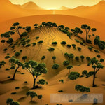 Landscape Of The Sky Desert Trees Ai Art