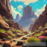 Landscape Of Valley Rocks Ai Artwork