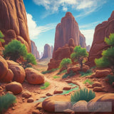 Landscape Of Valley Rocks Ai Artwork