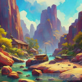Landscape Of Valley Rocks Ai Artwork