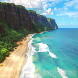 Landscape Sea Coastline Vacation Ocean Beauty Beach Waves Nature Ai Art