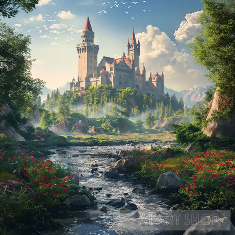 Landscape With Big Castle Ai Art