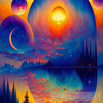 Landscape With Moon Abstract Ai Art