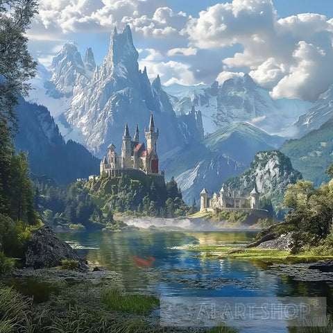 Landscape With Small Castle Ai Art