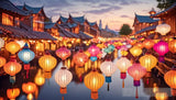 Lantern Festival Night In A Historical Town Landscape Ai Art
