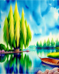 Lazy River Willow 1 Landscape Ai Art