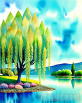 Lazy River Willow 2 Landscape Ai Art