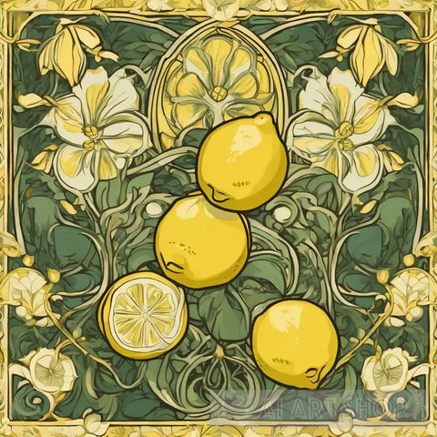 Lemons In Art Nouveau Style Ai Artwork