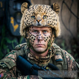 Leopard Soldier Animal Ai Art