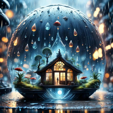 Life In A Rain Drop Nature Ai Art