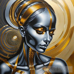 Life In Metallic Portrait Ai Art